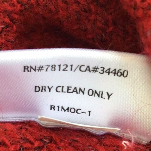 Eileen Fisher Red Mohair Cashmere Wool Blend Open Front Cardigan Sweater - Picture 15 of 15